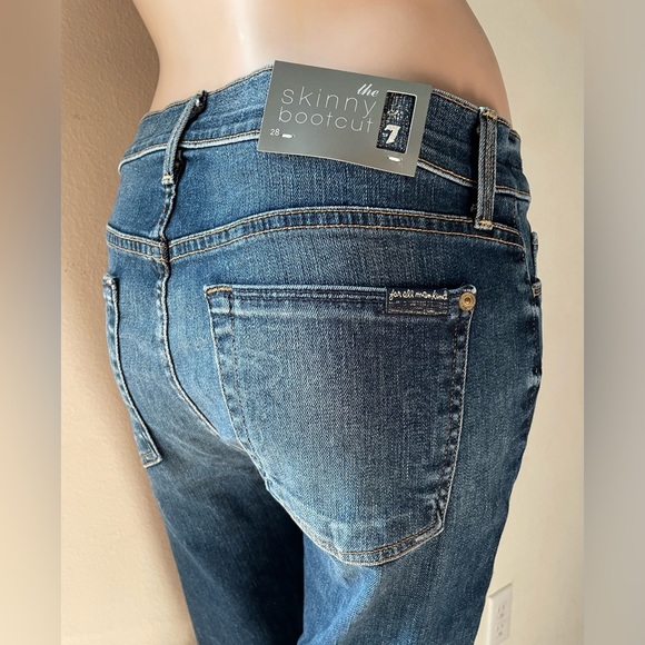 New Women’s 7 For All Mankind Jeans Skinny Bootcut blue Size 28 - Picture 6 of 16